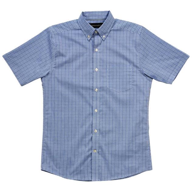 Mens North Hudson Plaid Tuckless Button Down Shirt - Royal