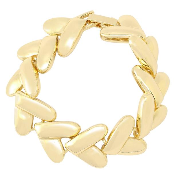 Steve Madden Gold-Tone Heart Link Bracelet