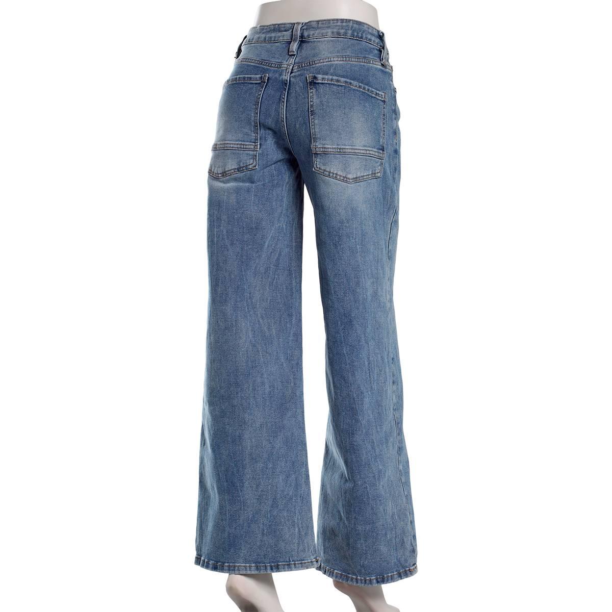Juniors YMI® Low Rise Wide Leg Butterfly Chain Jeans