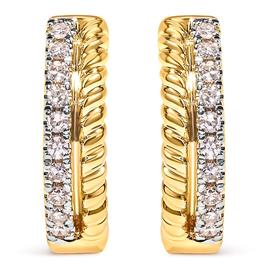Haus of Brilliance 10kt. Gold 1/10ctw. Diamond Huggy Earrings