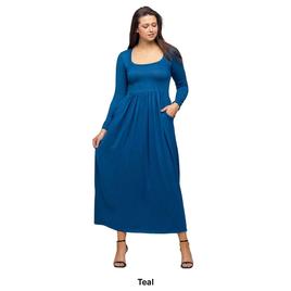 Womens 24/7 Comfort Apparel Empire Waist Pocket Maxi Dress