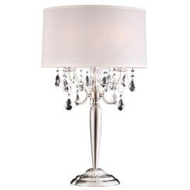 HomeRoots 29in. Chandelier Faux Crystal Table Lamp