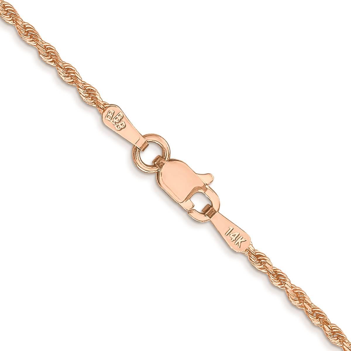Unisex Gold Classics™ 1.50mm. Rose Gold Diamond Cut Rope Necklace
