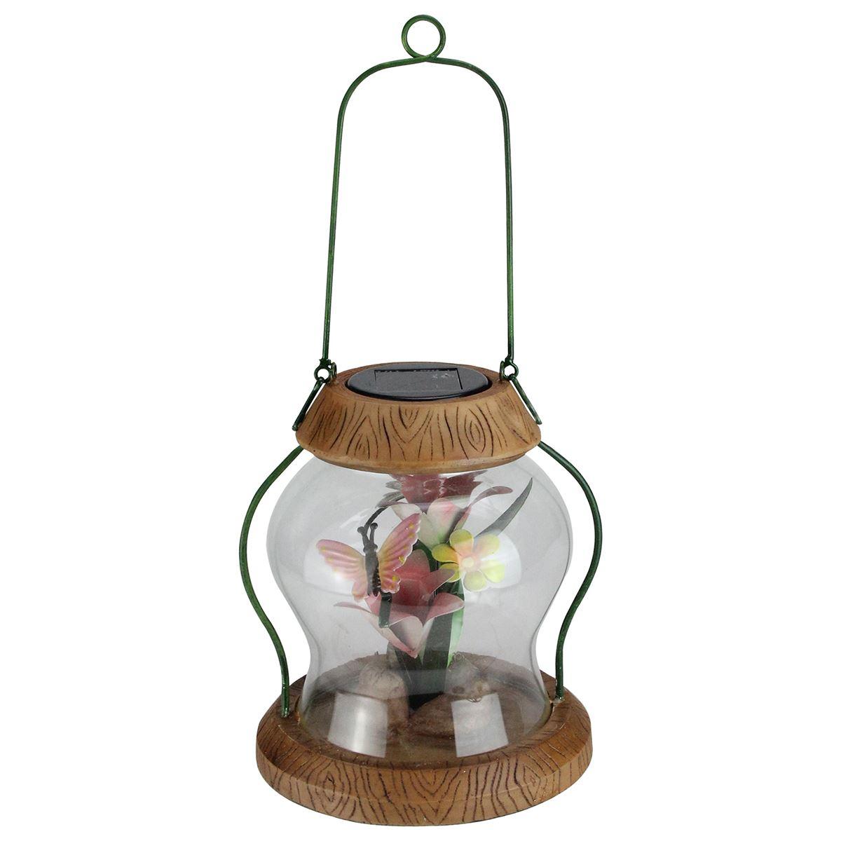 CC Outdoor Living LED Solar Powered Garden Lantern with Flowers