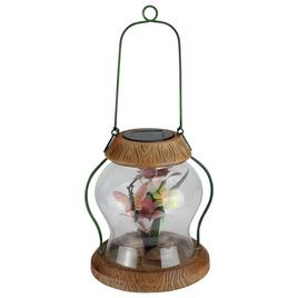 CC Outdoor Living LED Solar Powered Garden Lantern with Flowers