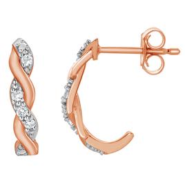Nova Star(tm) 1/10ctw. Lab Grown Diamond Half Hoop Earrings