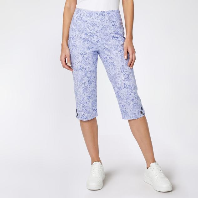 Womens Napa Valley Paisley Super Stretch Tab Capris
