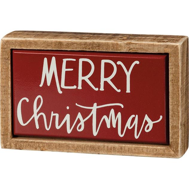 Primitives By Kathy Merry Christmas Mini Box Sign