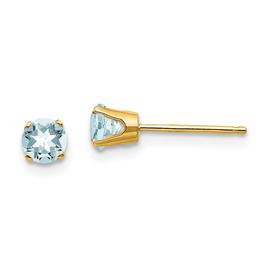 Gemstone Classics(tm) 4mm Aquamarine Stud Earrings