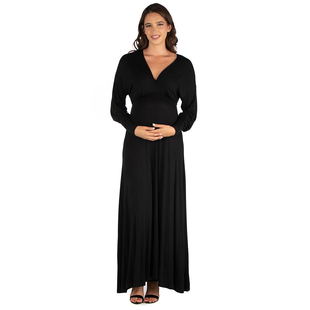 Womens 24/7 Comfort Apparel Long Sleeve Maternity Dress