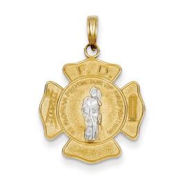 Unisex Gold Classics(tm) Two Tone St. Florian Medal Pendant