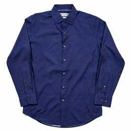 Mens Christian Aujard Fitted Dress  Shirt - Navy Grid