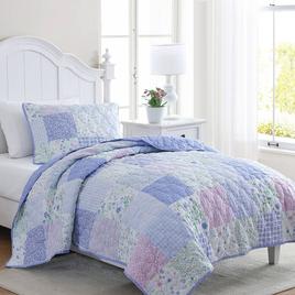 Laura Ashley Parker Patchwork Microfiber Quilt Set