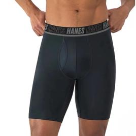 Mens Hanes® Moves 4pk. Long Leg Boxer Briefs - Blue/Black