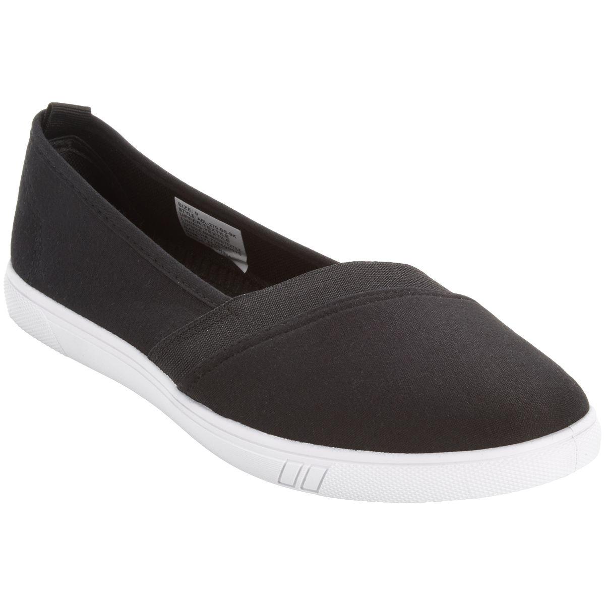 Womens Ashley Blue Solid Canvas Slip On Flats