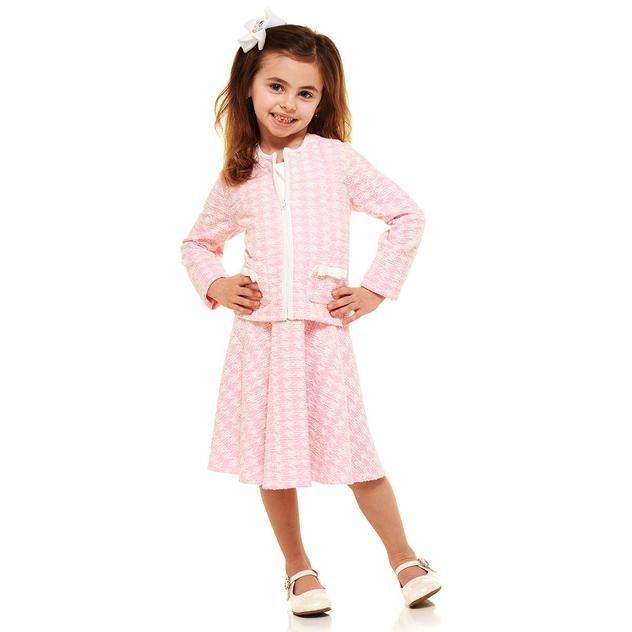 Girls (4-6x) Bonnie Jean Boucle Jacket w/ Drop Waist Dress