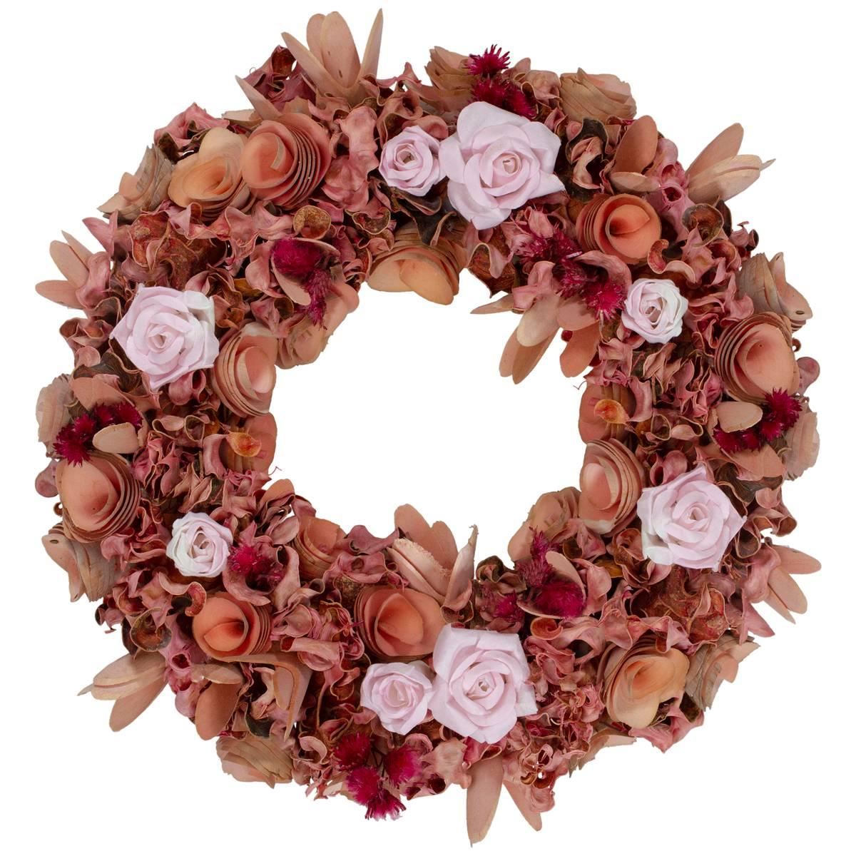 Northlight Seasonal Artificial Roses & Wooden Floral Wreath