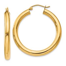 Gold Classics(tm) 14kt. Gold 35mm Tube Hoop Earrings