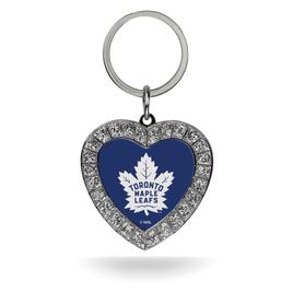 Womens NHL Toronto Maple Leafs Rhinestone Heart Key Ring