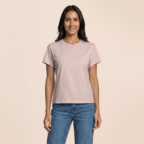 Womens Wildfox Short Sleeve Needle Point Bows Embroidered Tee