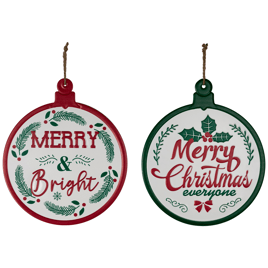 Northlight Merry & Bright Ornament Christmas Wall Signs Set of 2