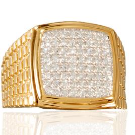 Mens Nova Star(R) Forged 1/2ctw. Lab Grown Diamond Square Ring