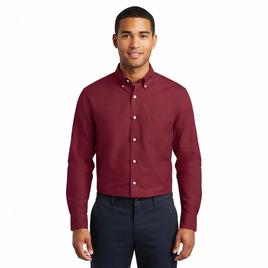 Mens Preswick & Moore(R) Long Sleeve Dress Shirt - Red Dahlia