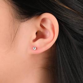 Forever New Sterling Silver Heart, CZ, & Ball Stud Earrings Set