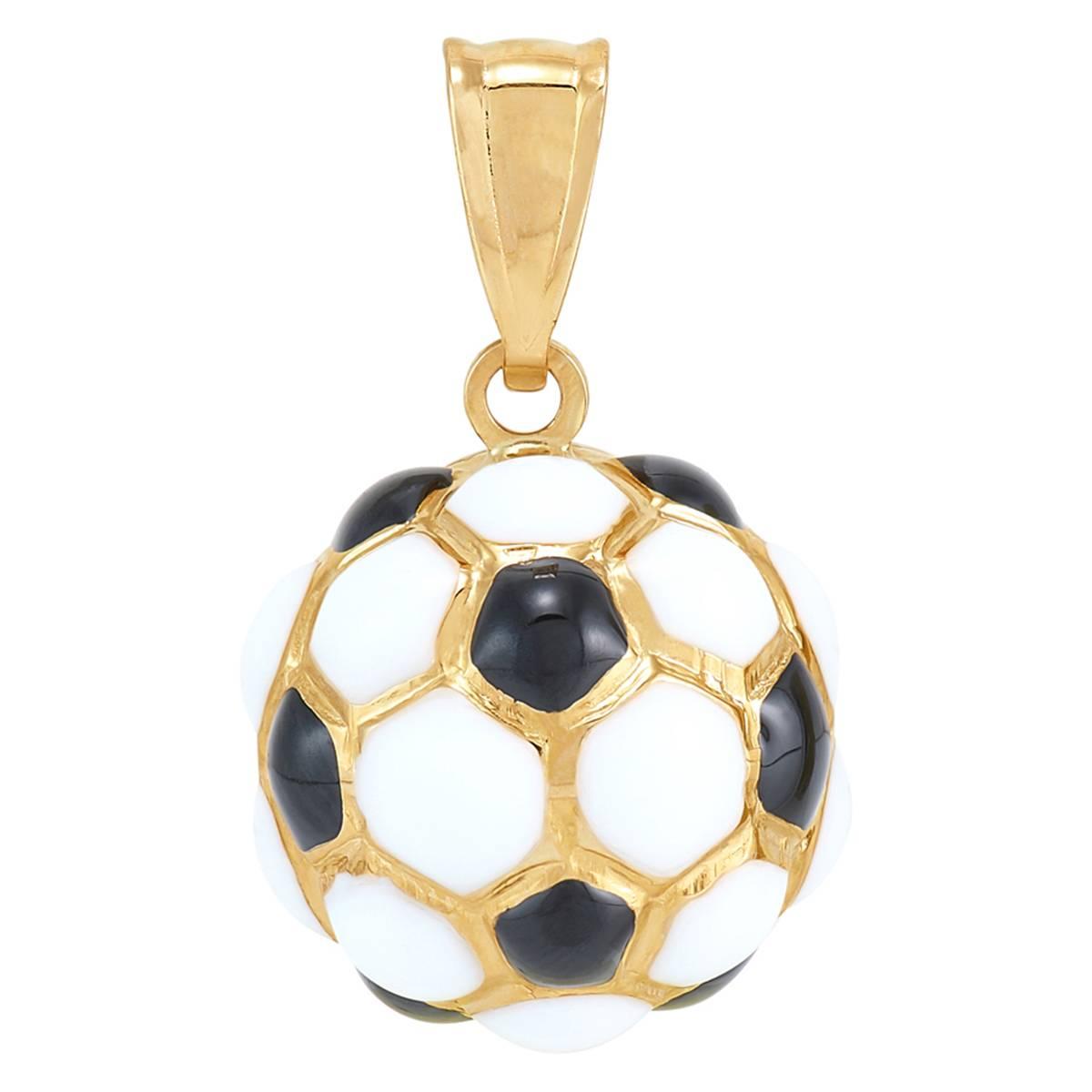 Gold Classics(tm) 10kt. Yellow Gold Soccer Ball with Enamel Pendant