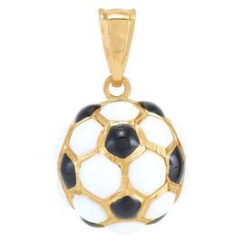 Gold Classics(tm) 10kt. Yellow Gold Soccer Ball with Enamel Pendant