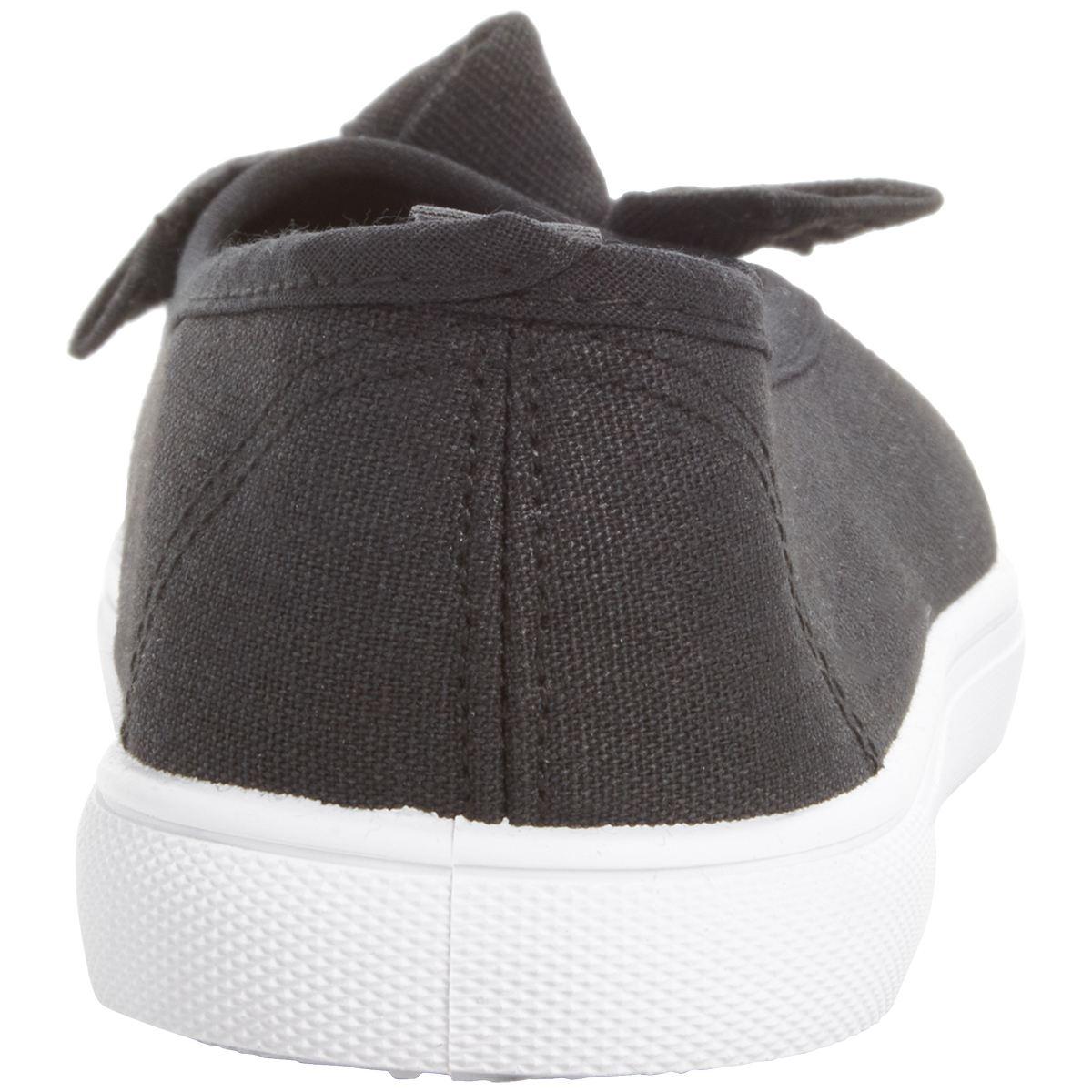 Womens Ashley Blue Canvas with Bow Slip On Flats