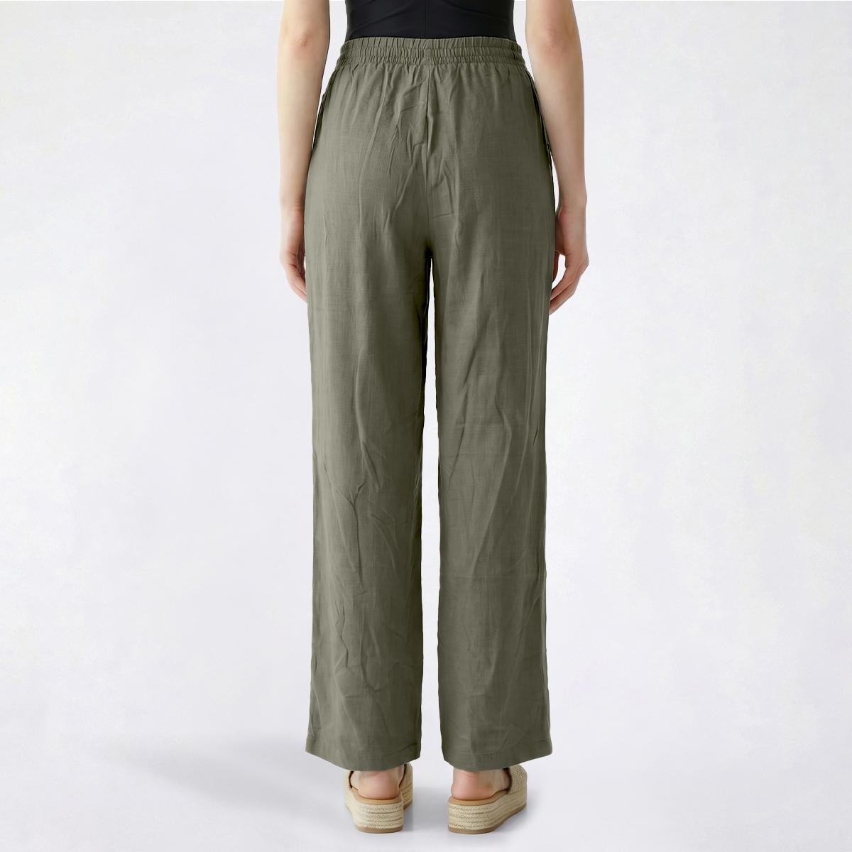 Juniors Hunter & Brown Elastic Waist Drawstring Wide Leg Pants