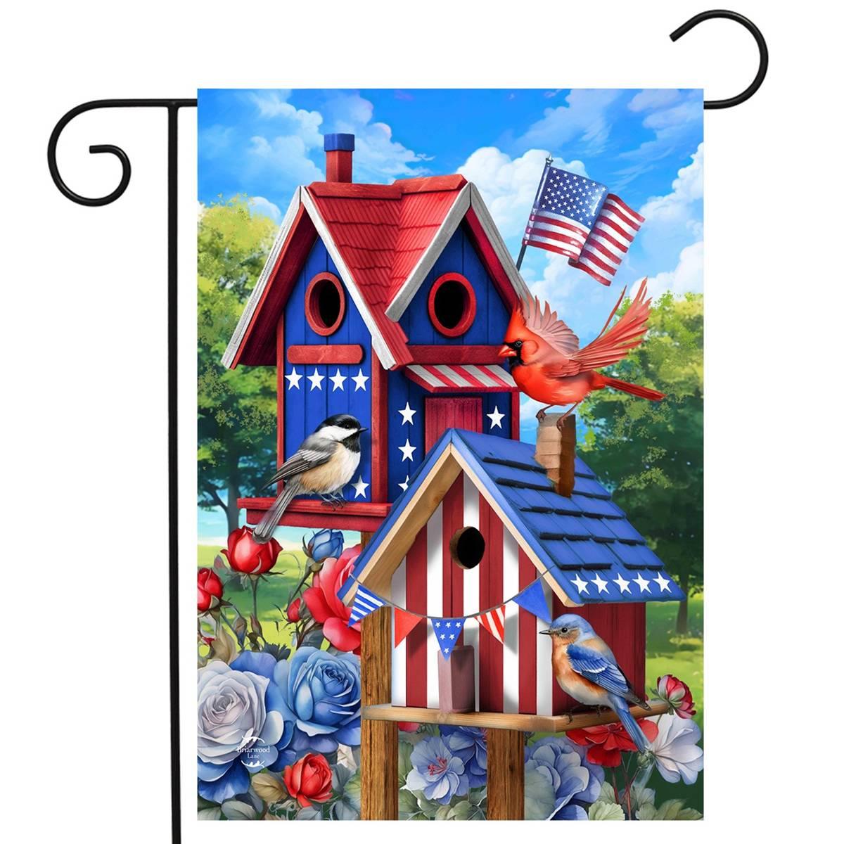 Briarwood Lane Home of the Free Birdhouse Garden Flag