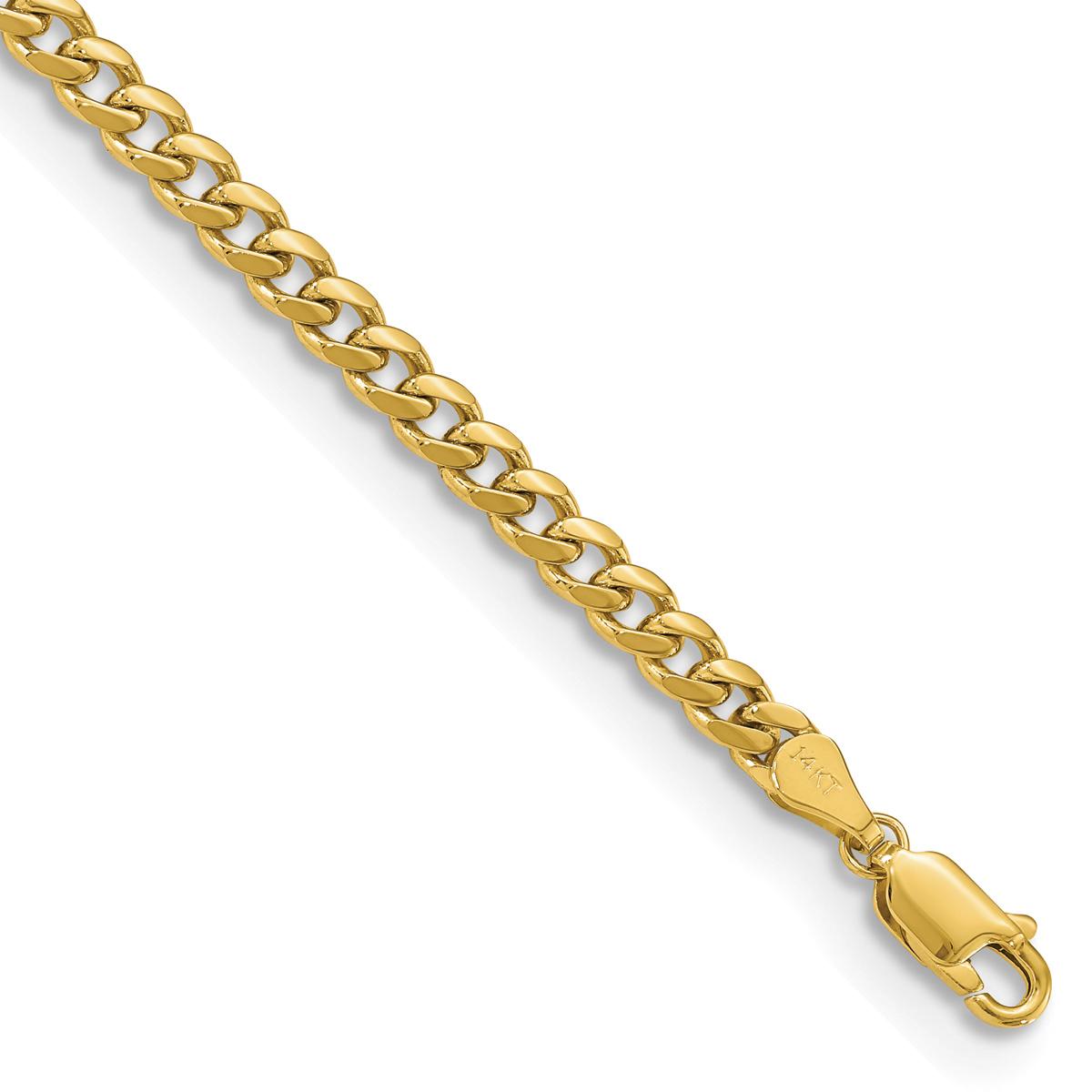 Mens Gold Classics(tm) 4.25mm. 14kt. Miami Cuban Chain Bracelet