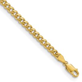 Mens Gold Classics(tm) 4.25mm. 14kt. Miami Cuban Chain Bracelet