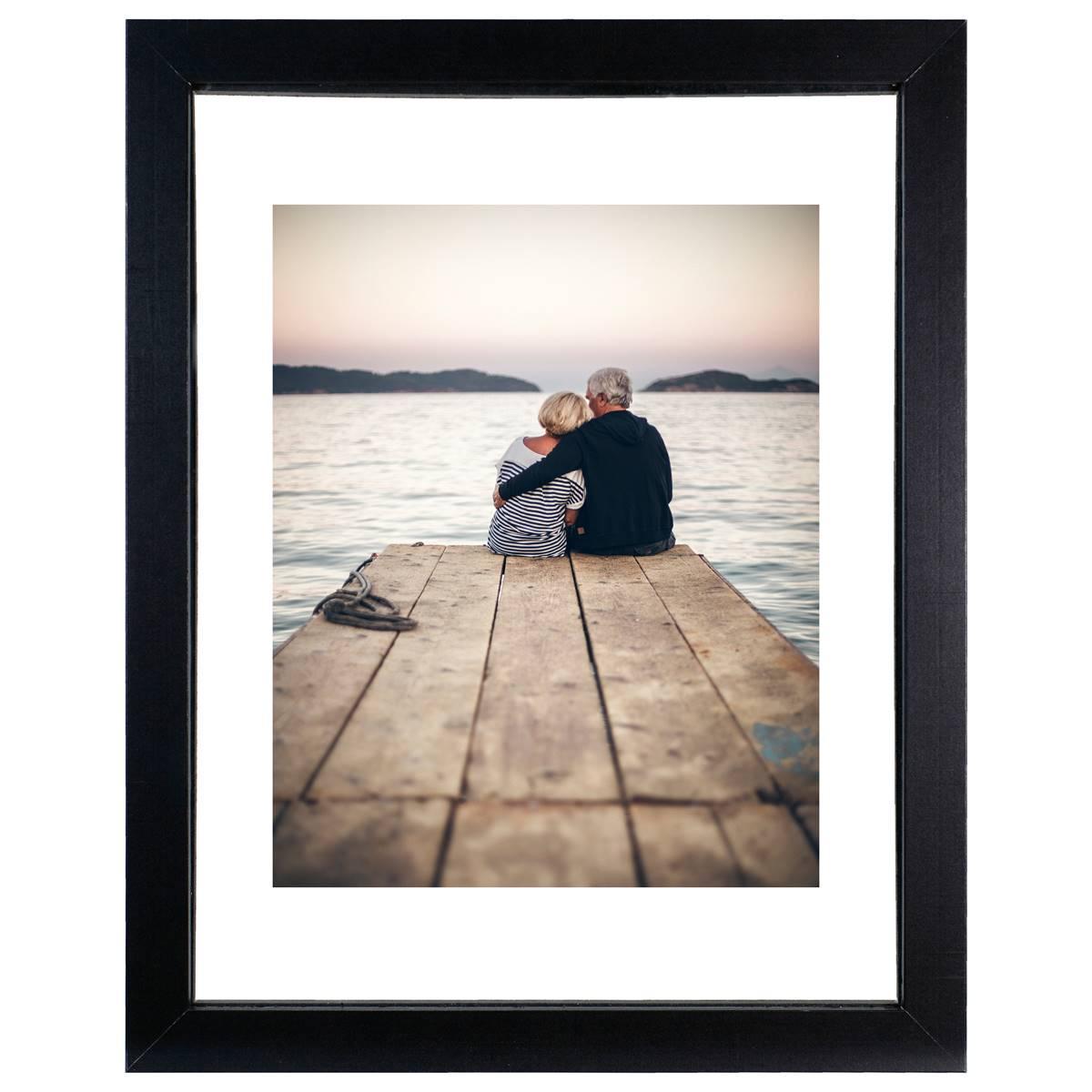 Malden Glass Gallery Floating Black Wood Frame