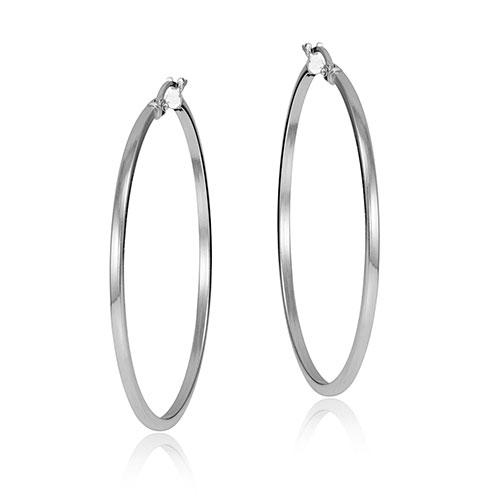 Designs by FMC Sterling Silver Tube Hoop Earrings