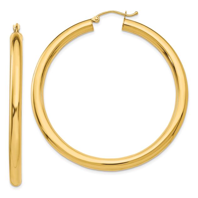 Gold Classics™ 14kt. Gold Polished 50mm Hoop Earrings