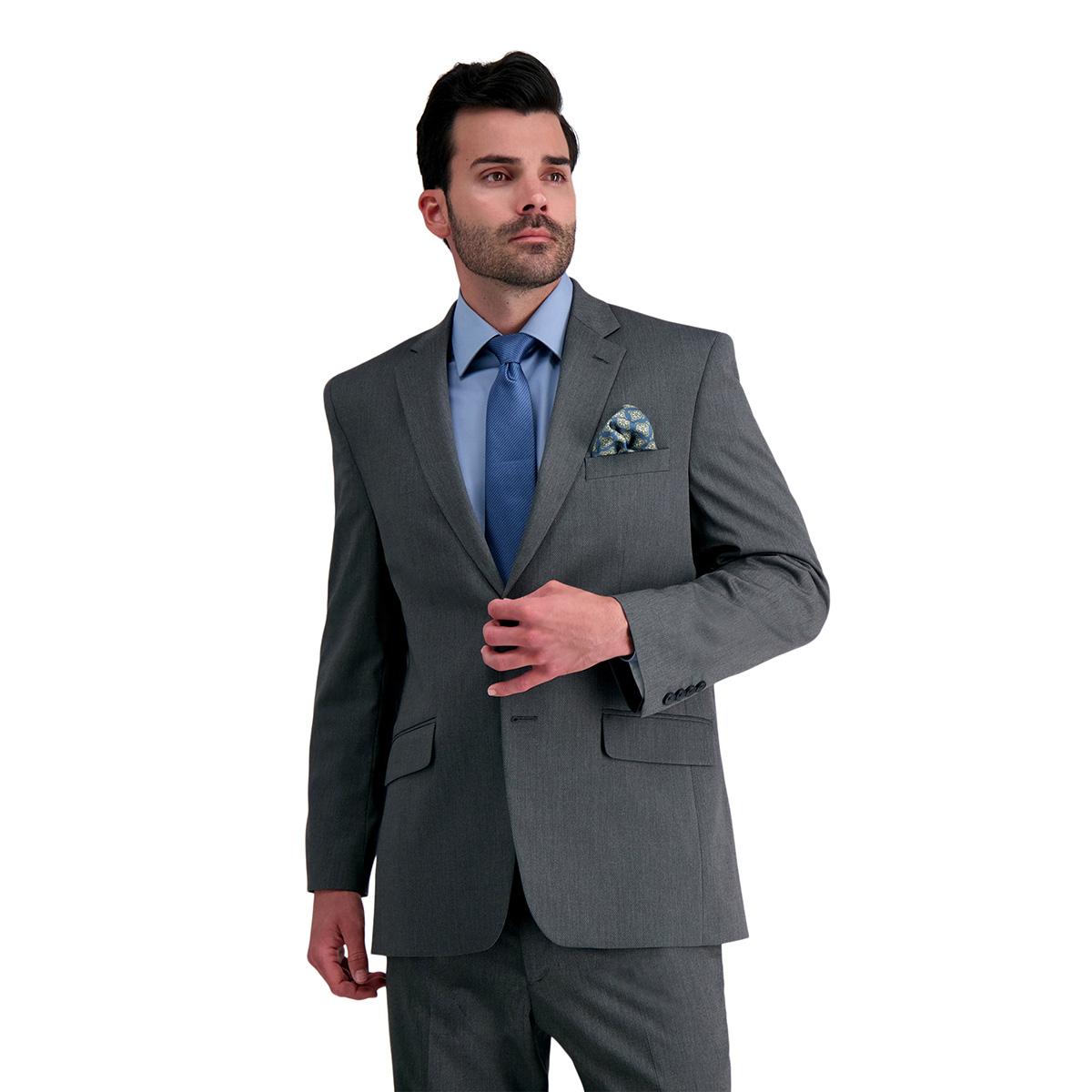 Mens J.M. Haggar® Basketweave Jacket - Dark Grey