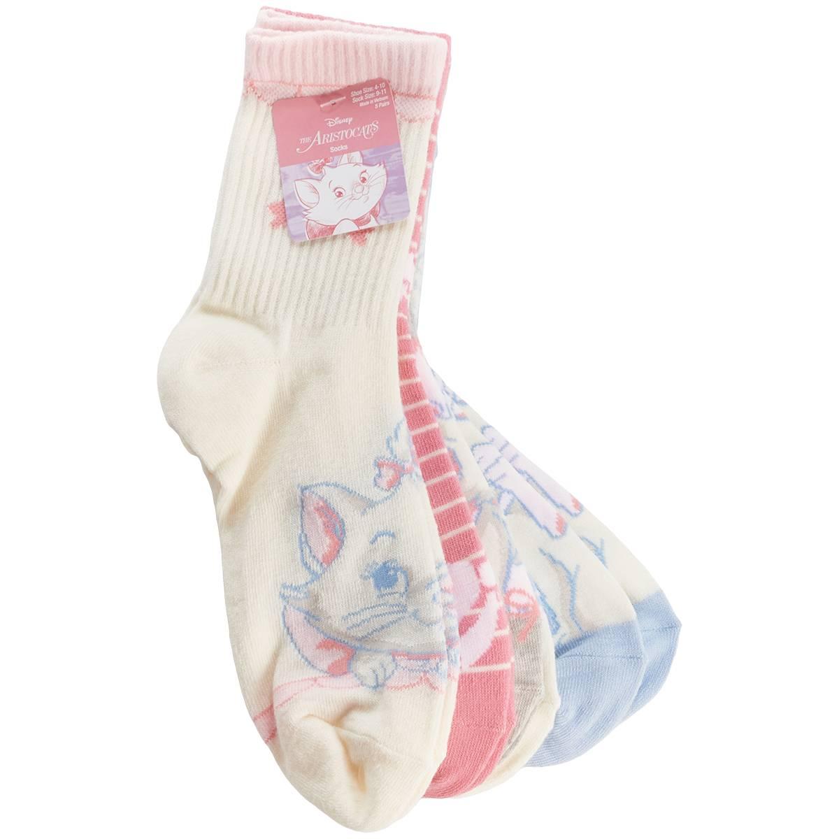 Girls Disney 5pk. Aristocats Mid Crew Socks