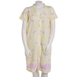 Womens Elegant Emily Short Sleeve Floral Zip Front Duster