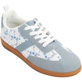 Womens Love 83 Blue Floral Fashion Sneakers