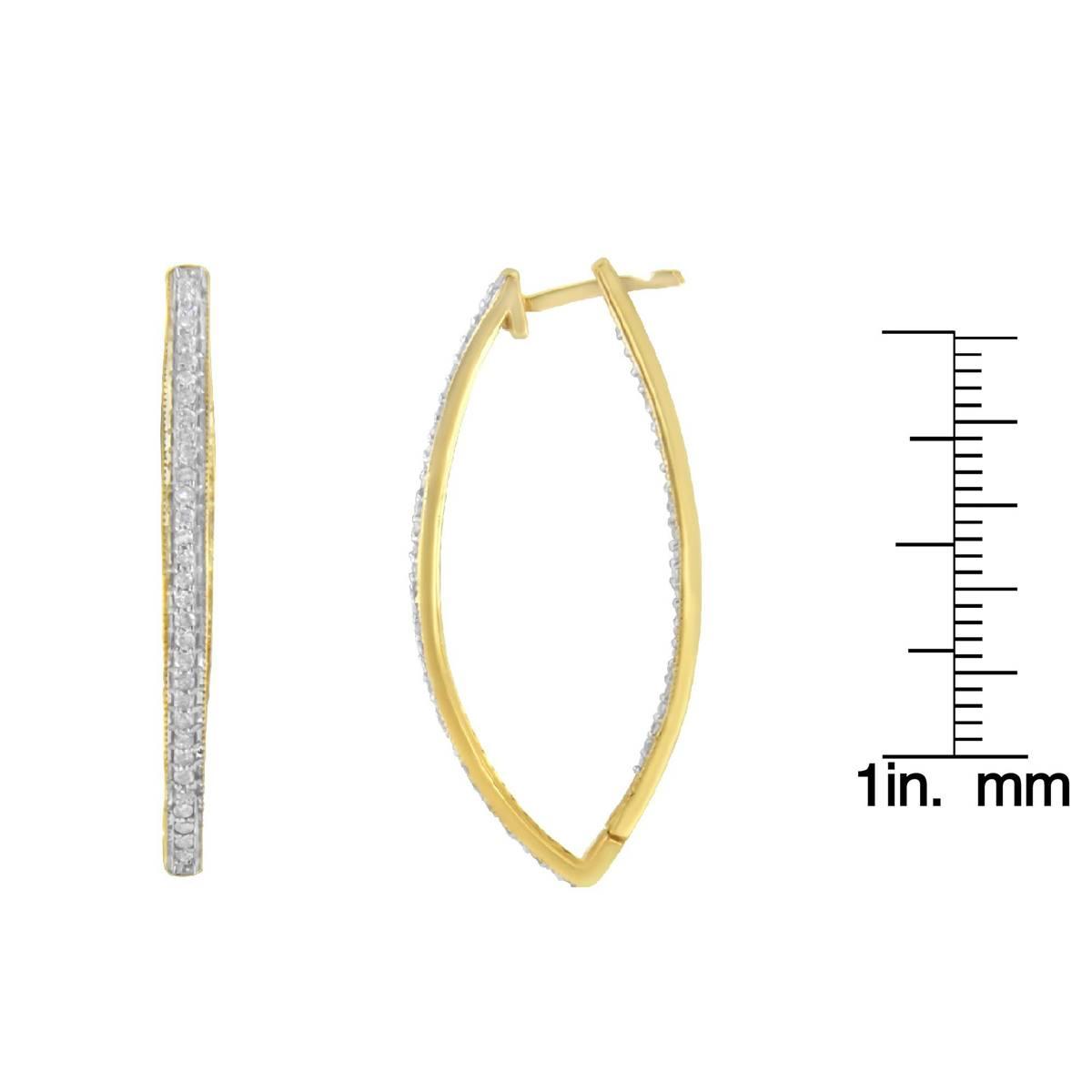 Haus of Brilliance 10kt. Yellow Gold Diamond Hoop Earrings
