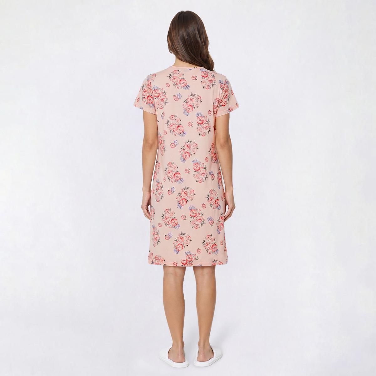 Womens Elizabeth & Nicole Blush Floral Lace Nightgown