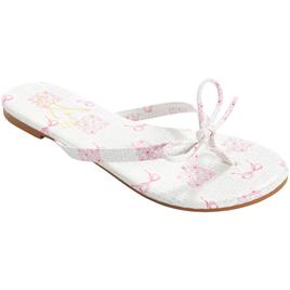 Womens Love 83 Bow and Floral Flip Flops