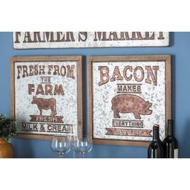 9th & Pike® Framed Cow and Pig Farmhouse Wall Signs - Set of 2