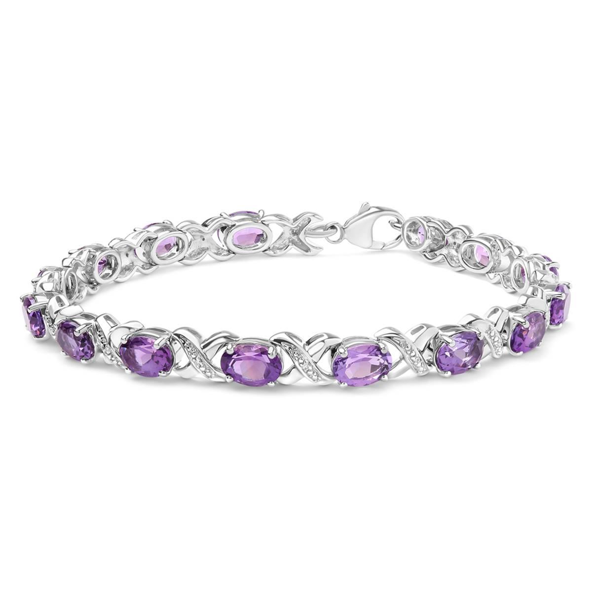 Haus of Brilliance Purple Amethyst & Diamond X-Link Bracelet