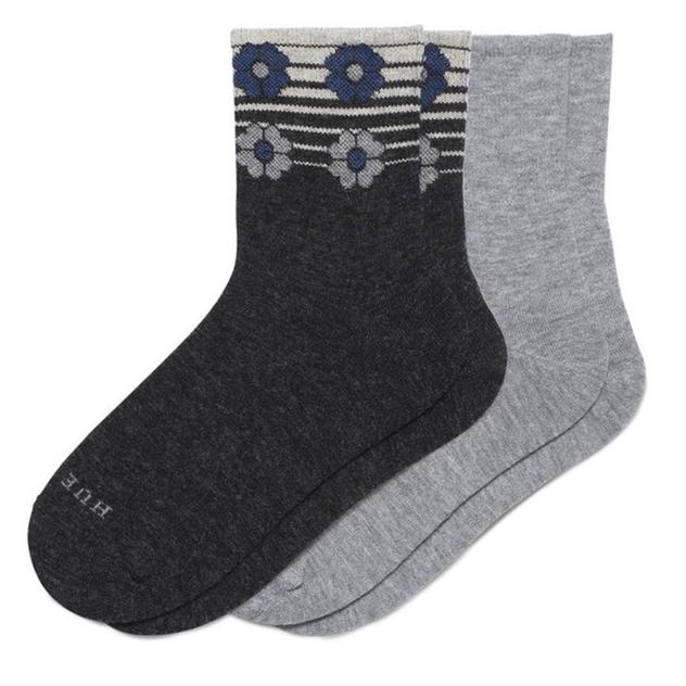 Womens HUE® 2pk. Wool Mini Crew Socks - Charcoal