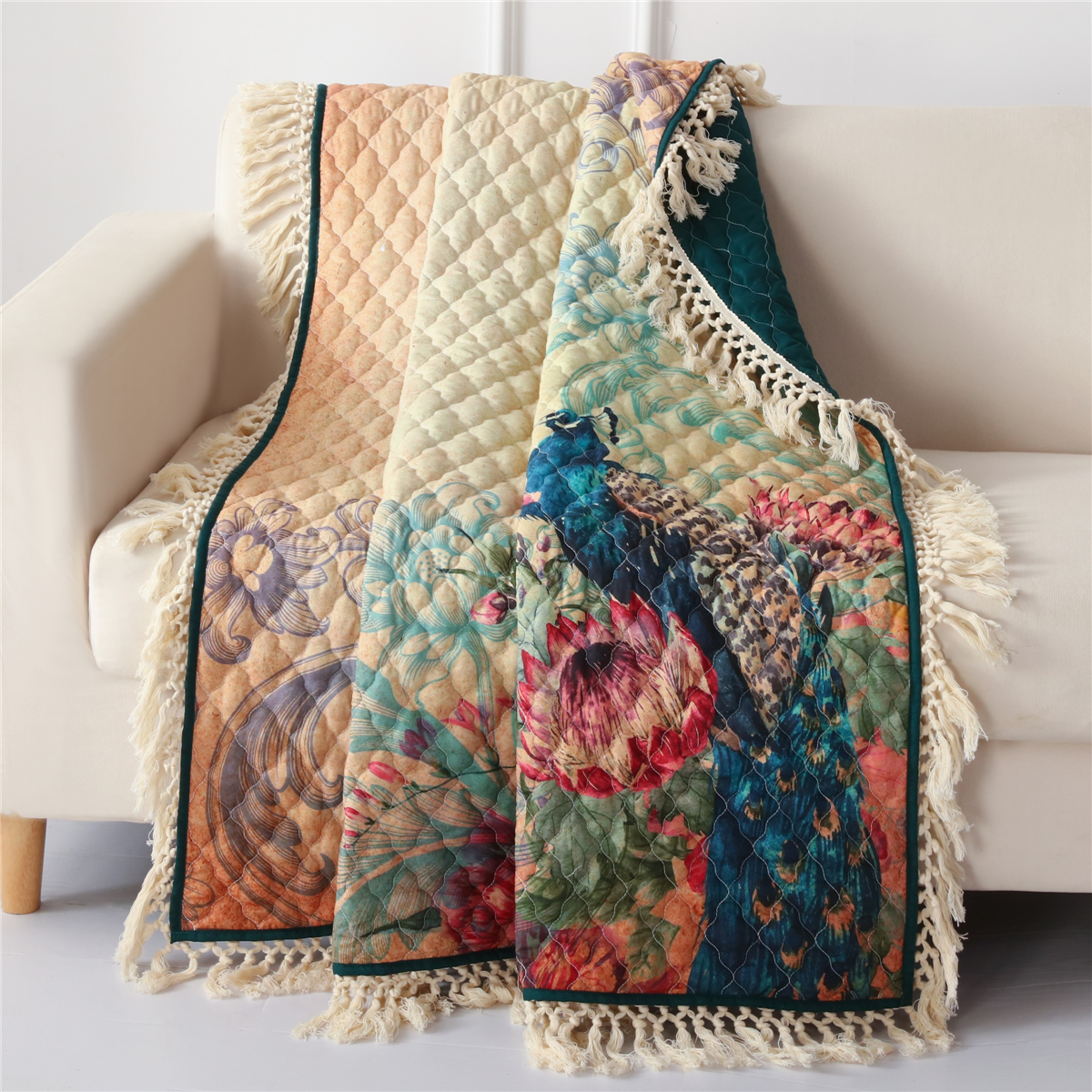 Greenland Home Fashions™ Eden Peacock Reversible Quilted Throw