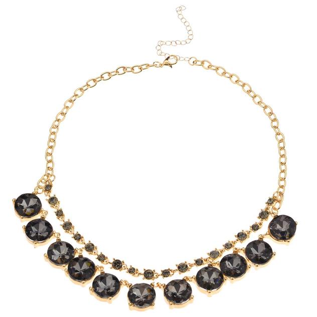 Ashley Cooper™ Gold-Tone & Black Rhinestone Statement Necklace